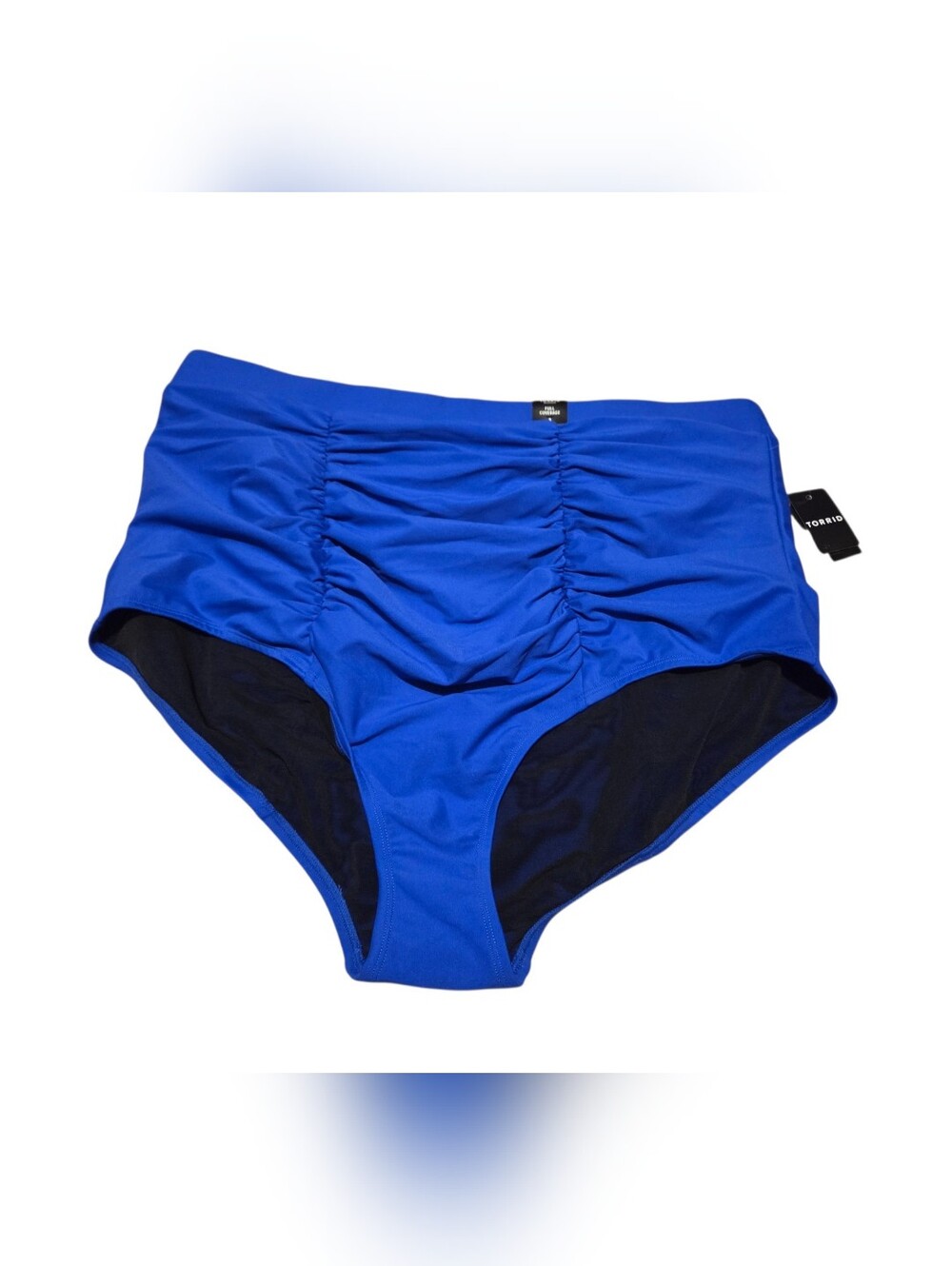 Women’s Torrid Ultra High Slim Fix Ruched Swim Bottom Electric Blue Size 3X